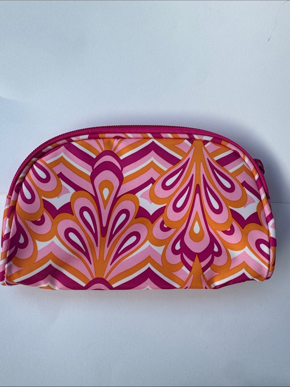 Vibrant Pink & Orange Patterned Cosmetic Pouch NEW